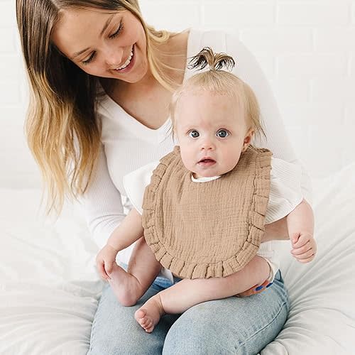 8-Pack Muslin Baby Bandana Drool Bibs for Unisex Girls & Boys – 100% Cotton Bibs, Soft & Absorbent Teething and Drooling Essentials for Newborns
