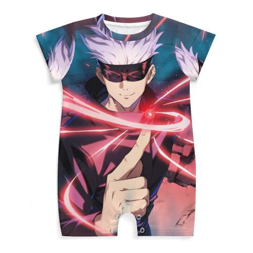 Gojo Satoru Jujutsu Kaisen Baby One-Piece Rompers Short Sleeve Bodysuits Jumpsuit Newborn Infant Toddler Summer Outfit Kid Clothing Sets