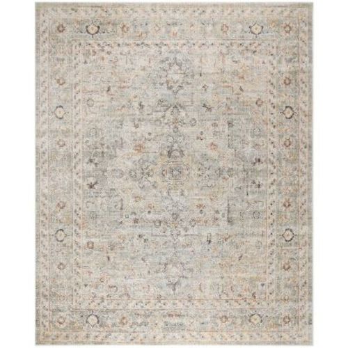 Nourison Oushak Home 9' x 12' Light Grey Vintage Indoor Rug