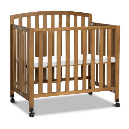 DaVinci Dylan Folding Portable 3-in-1 Mini Crib and Twin Bed, Chestnut