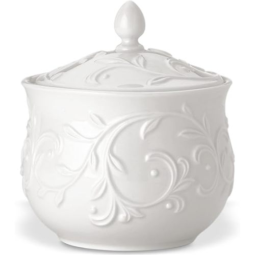 Lenox Opal Innocence Carved Sugar Bowl -,White
