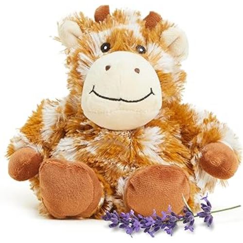 warmies Junior Microwavable & Weighted Stuffed Animals, Giraffe - Heated Stuffed Animal Plushie for Warmth & Comfort - Cute Soft Plush Toys for Adults & Children (Boys, Girls, Babies & Toddlers)