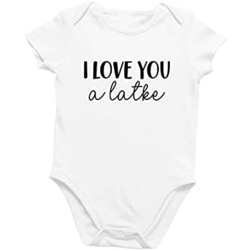 Printique Organic GOTS certified baby onesie unisex bodysuit 0-18 months - Hanukkah Jewish Holiday Chanukah