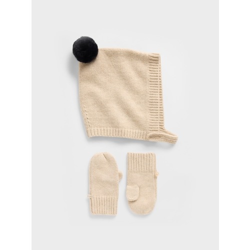 Baby & Toddler CashSoft Pom Hat & Mittens Set