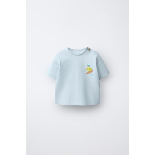 SURF ANIMALS PRINT T-SHIRT - Pastel blue | ZARA United States