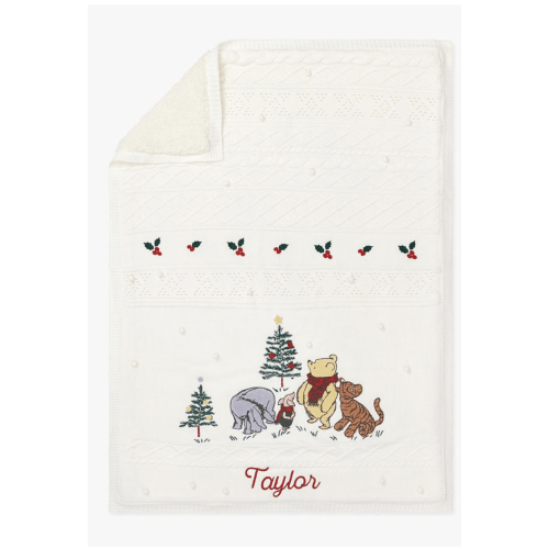 Disney's Winnie the Pooh Holiday Heirloom Baby Blanket