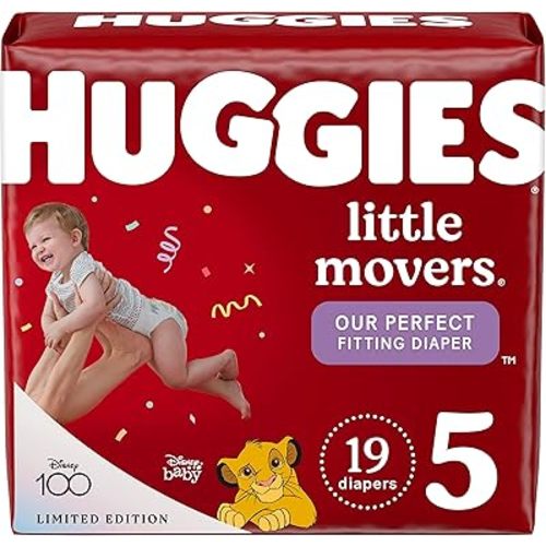 Huggies Size 5 Diapers, Little Movers Baby Diapers, Size 5 (27+ lbs), 19 Count, Packaging May Vary