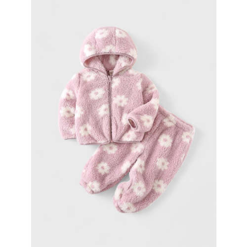 2 Piece Baby Girl Daisy Fleece Set