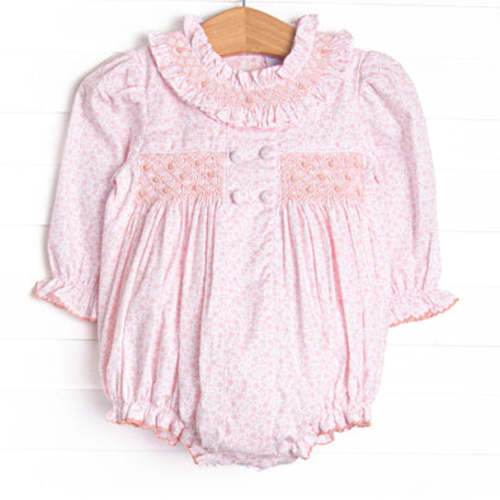Bleu: Merritt Smocked Long Sleeve Bubble, Pink – Stitchy Fish