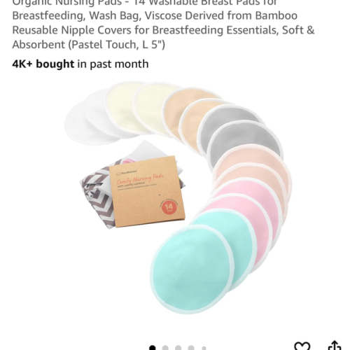 Amazon.com: Organic Nursing Pads - 14 Washable Breast Pads for Breastfeeding, Wash Bag, Viscose Derived from Bamboo Reusable Nipple Covers for Breastfeeding Essentials, Soft & Absorbent (Bare Beige, L 5")