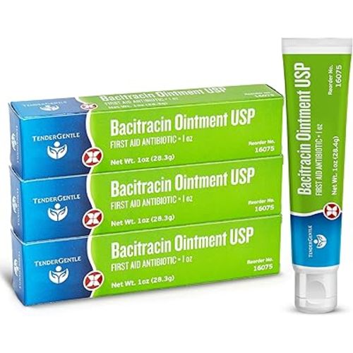 Bacitracin Antibiotic Ointment with Zinc USP - 1 oz Topical Antibiotic First Aid Ointment - Helps Prevent Infection in Minor Cuts, Scrapes, and Burns