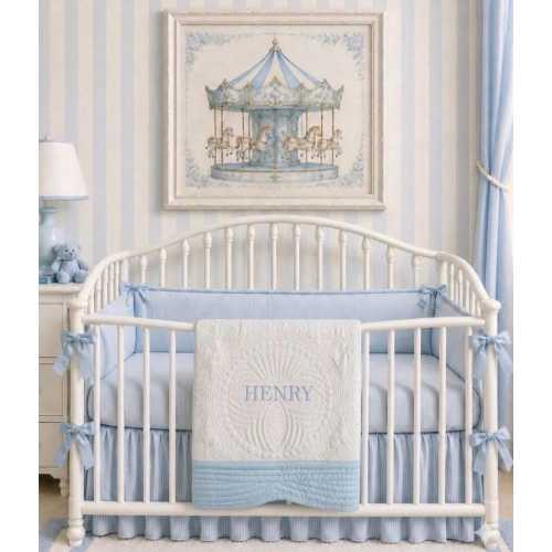 Personalized Baby Quilt: Embroidered Name, Heirloom Blanket (36" x 45") Shower Sprinkle Gift Newborn Custom
