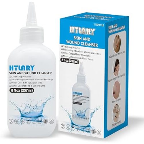 Skin and Wound Cleanser 0.9% Saline Solution. Formulated to Manage cuts, abrasions, and Minor Burns While Providing Gentle Hydration and Preparation for Absorbent dressings