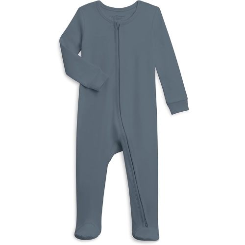 Colored Organics Baby Zip-Up Footed Sleeper with 2-Way Zipper - Newborn Organic Cotton Pajamas