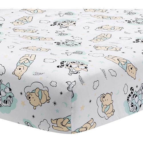 Lambs & Ivy Disney Baby Winnie The Pooh Hugs White Fitted Crib Sheet