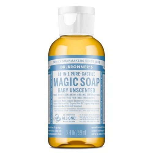 Dr. Bronner's Magic Pure Castile Liquid Soap Hand & Bodywash - Baby Unscented - 2 fl oz