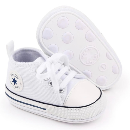 Unisex Baby Girls Boys Canvas High-top Shoes, Newborn Infant Anti-Slip Soft Sole Frist Walking Breathable Sneakers