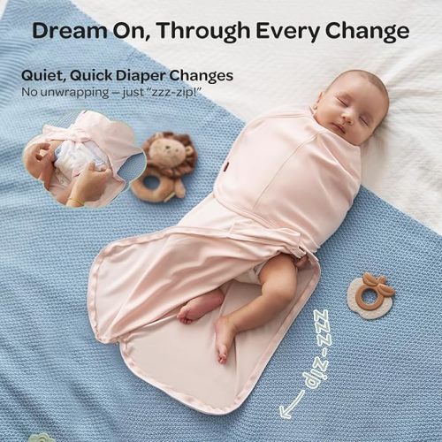 Momcozy Swaddles for Newborns, Quiet Fastener Swaddle Suitable for Infant 0-3 Months, New-Parent-Friendly Sleep Sack, Reduce Startle Reflex, Newborn Boys Girls Registry Essentials, 2-Pack, Bloom