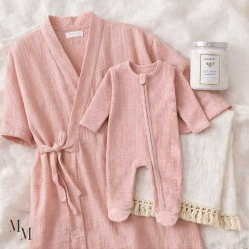 First Mothers Day Gift Ideas For Soon To Be Mom Matching Hospital Robe And Baby Onesie Gift Set Mommy and Me Outfits Mothers Day Present