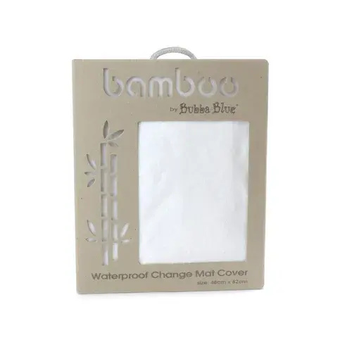 Bubba Blue Bamboo Waterproof Change Pad Cover White | Baby Bunting AU