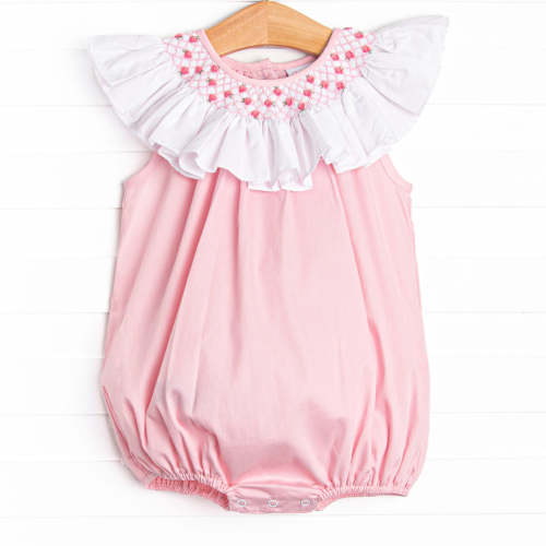 Porcelain Petals Smocked Bubble, Pink – Stitchy Fish