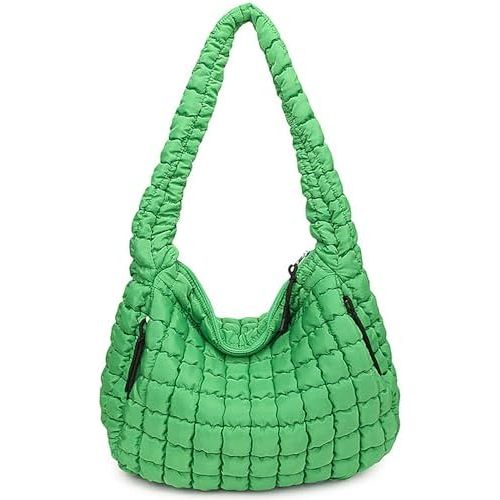 Puffer Tote, Quilted Puffer Hobo Bag, Lightweight Puffy Quilted Shoulder Bag for Work, Gym, Travel