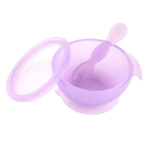 Purple Jelly Silicone First Feeding Set for Babies | Bumkins