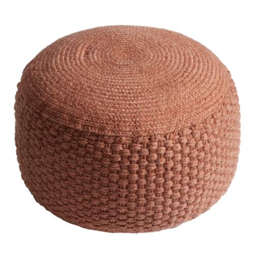 Round Braided Indoor Outdoor Pouf - World Market