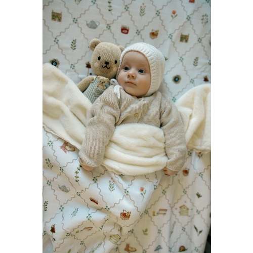 Cottage Picnic Fur Lined Cot Blanket
