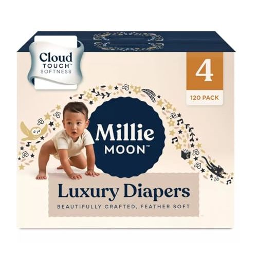 Millie~Moon Luxury Diapers, Size 4, 120 Count