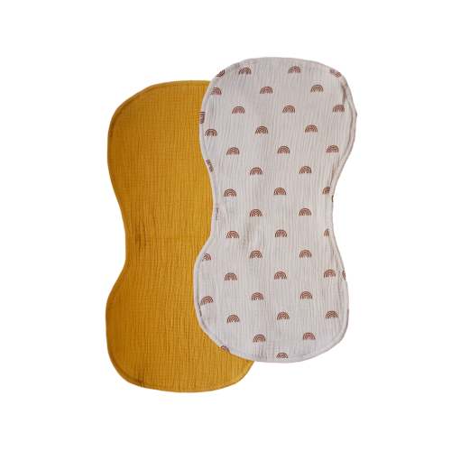 Golden/Rainbow Burp Cloths
