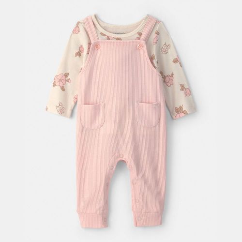 Baby Girl Carter's 2-Piece Floral Overall & Long Sleeve Top Set
