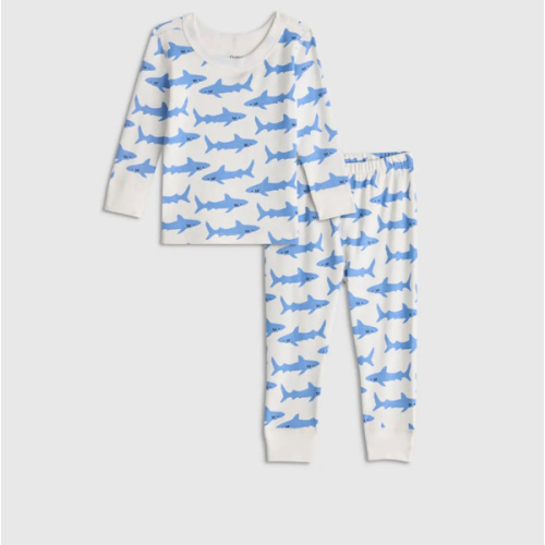 100% Organic Cotton Long Sleeve and Pant Pajama Set in Sharks