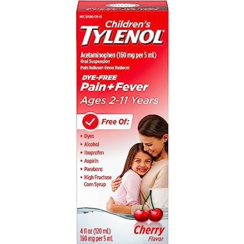 Tylenol Children's Oral Suspension, Dye-Free Cherry, 4 Fl. Oz