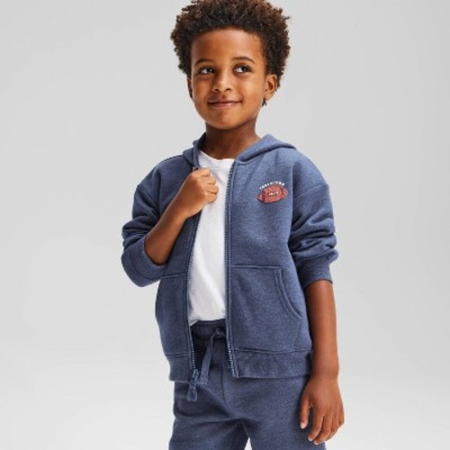 Toddler Boys' Fleece Hoodie - Cat & Jack™ Navy Blue 12M