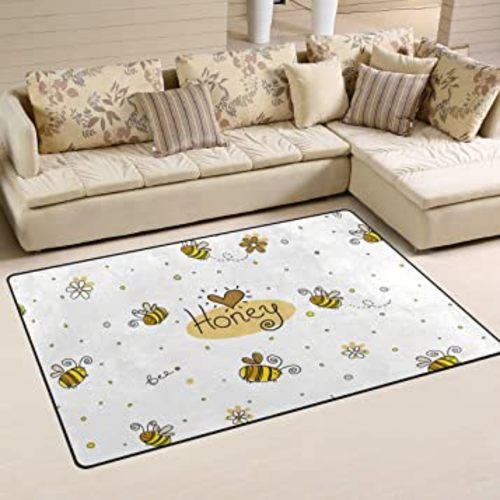 ALAZA Children Door Mat,Cute Honey Bees Floor Mat Non-Slip Doormat for Living Dining Dorm Room Bedroom Decor 31x20 Inch