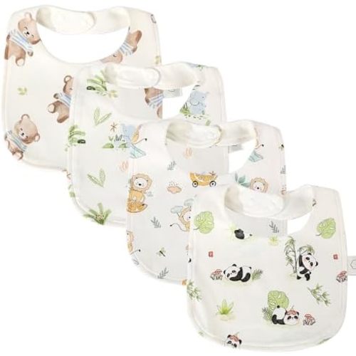 Baby Bibs 4 Pack, Soft Cotton Bandana Drool Bibs for Teething