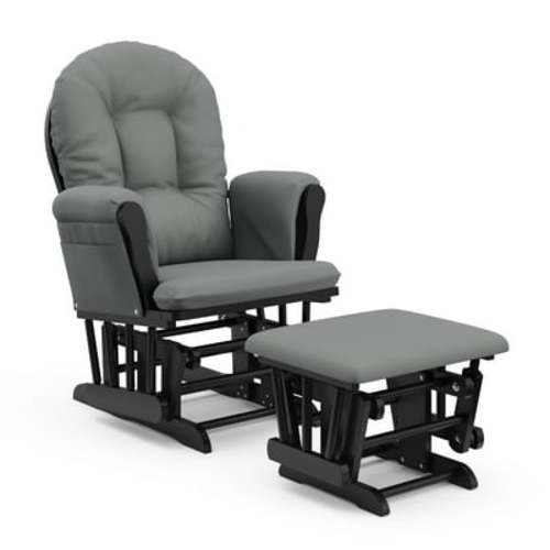 Free Shipping! Storkcraft Hoop Infant Nursery Glider and Ottoman, Black with Gray