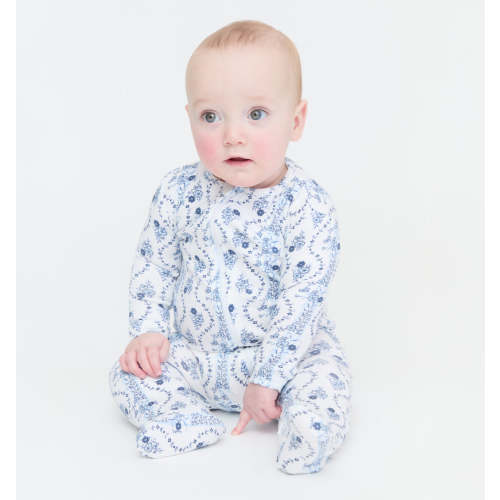 The Footie Pajama - Blue Vine Stripe – Hill House Home