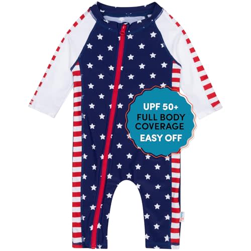 SwimZip Boys' Long-Sleeve UPF 50+ Swimsuit for Baby, Toddler, & Little Boys
