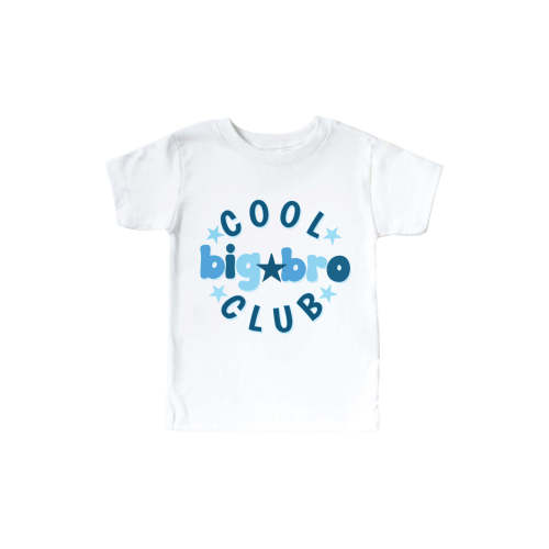 Cool Big Bro Club Kids Graphic Tee | White