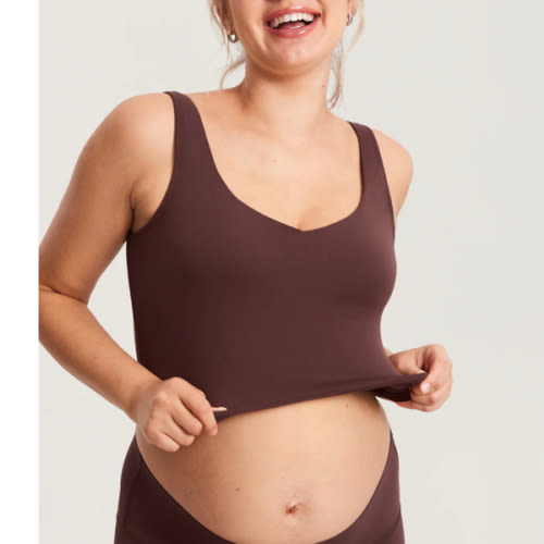 Natrelax® Nursing Crop Tank Top- Taupe