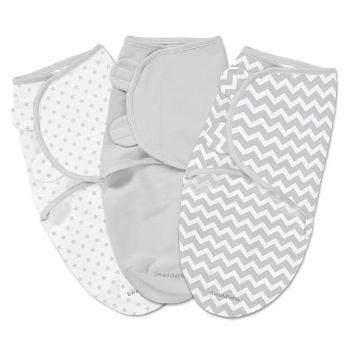 SwaddleMe 3 Pack Grey Chevron and Stars - Small