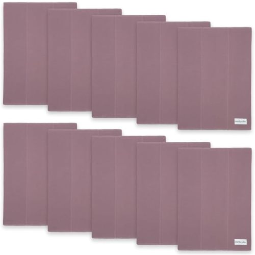 Comfy Cubs Baby Burp Cloths Set (Pack of 10) - Large, 6-Layer, Ultra Absorbent 100% Cotton for Infant Spit-Up, Drool, and Messes - Soft, Gentle, Thoughtful New Born Baby Gifts, Mulberry