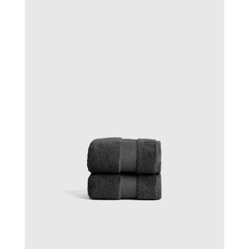 Turkish Ultra Luxe Plush Hand Towel (Set of 2) in Charcoal