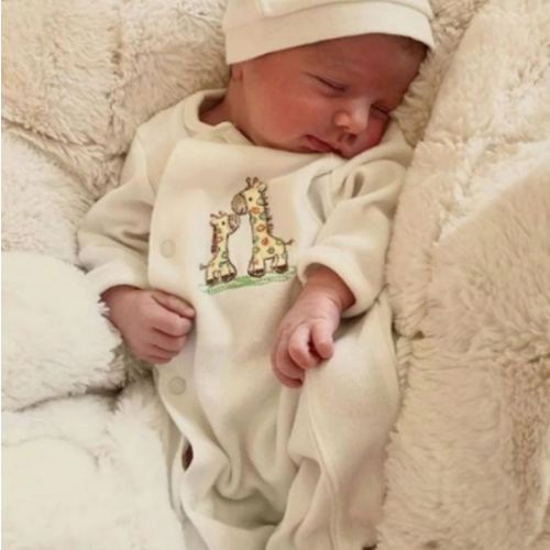 Giraffe Footed One-Piece & Hat