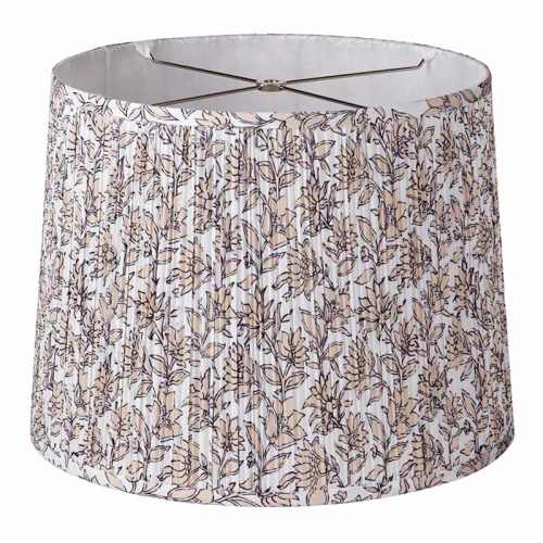 Pink Pleated Patterned Tapered Medium Lamp Shade, 14x16x12