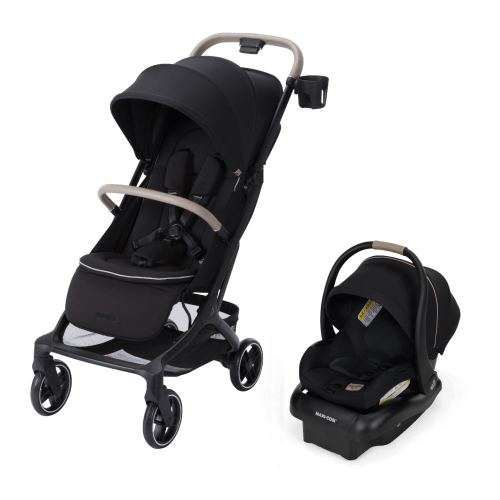 Oxford Cabin Lightweight Travel Stroller with Mico® Pro Infant Car Seat in Sea Shadow - Default Title