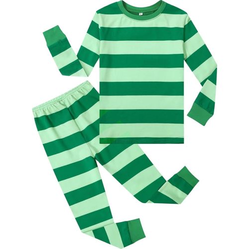 A&J DESIGN Pure Cotton Striped Pjs for 2-14 Years Kids, 2-Piece Pajamas Set.