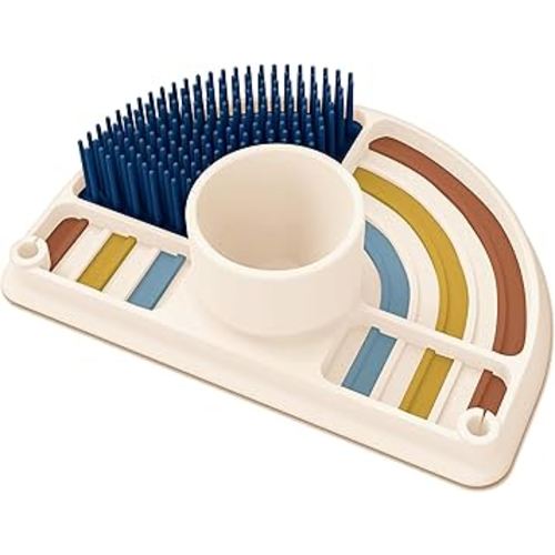 Dr. Brown's 2-in-1 Dry & Prep Silicone Mat, Silicone Baby Bottle Drying Mat with Removable Pegs for Baby Essentials, Built-in Bottle Prep, BPA-Free